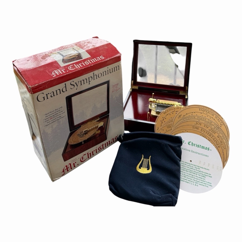 Mr Christmas Music Disc Set Lot Of  16 Gold Label Grand Symphonium  Disc No Cord